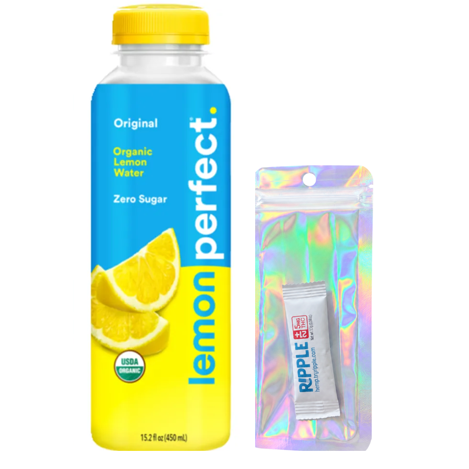 Lemon Perfect Organic Lemon Water + 5MG THC Drink Mix NO SUGAR / Lemon + Sugar Free Ripple